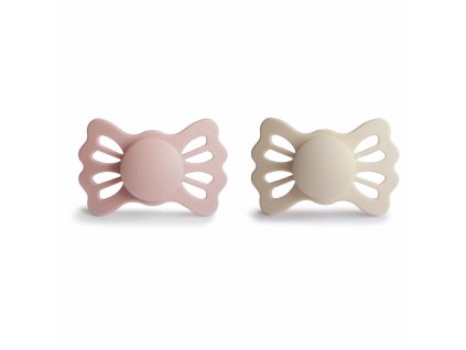 DVOJBALENIE SYMETRICKÝCH CUMLÍKOV FRIGG LUCKY CREAM/ BLUSH, 6-18M, SILIKÓN