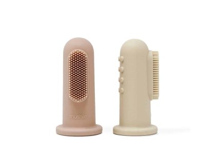 SILIKÓNOVÉ ZUBNÉ KEFKY NA PRST MUSHIE - BLUSH/ SHIFTING SAND