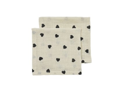 10f6d0c15cc0016c535e96684bc7d6edfb0743f9 169.228.CT.02.M2 4054703683226 meyco 2pack monddoekjes pre washed sweet hearts soft sand black 1920x1920