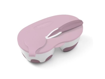 BABYONO Miska 2v1 uzatvárateľná, s lyžičkou 200+150 ml fialová 6m+