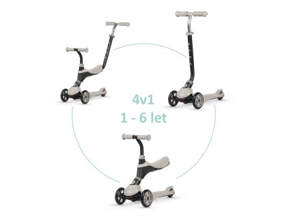 QPLAY Kolobežka Sema Beige, 5 v 1, vek 1-6 rokov