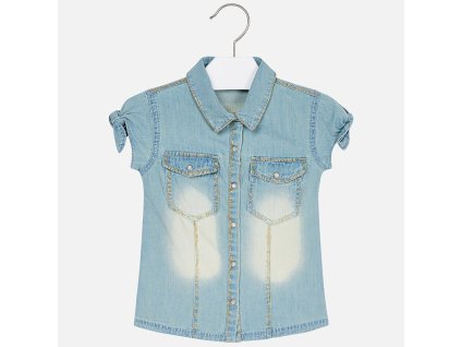 Košile MAYORAL světle  modrá JEANS - 9 let (134)