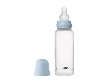 BIBS antikoliková fľaša so silikónovým cumlíkom 270ml,Baby Blue