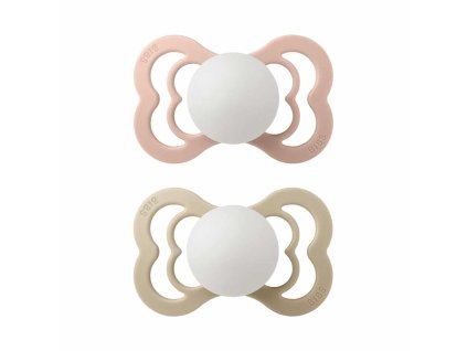 BIBS Supreme symetrické cumlíky zo silikónu 2ks - veľkosť 2,Blush Nočný / Vanilla Nočný