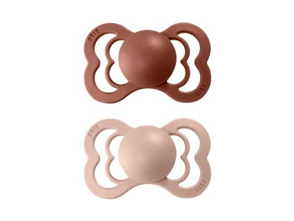 BIBS Supreme symetrické cumlíky z prírodného kaučuku 2ks - veľkosť 1,Woodchuck / Blush