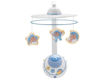 CHICCO Hudobný kolotoč a projektor s automatickým senzorom Magic Stars 2v1 modrá 0m+