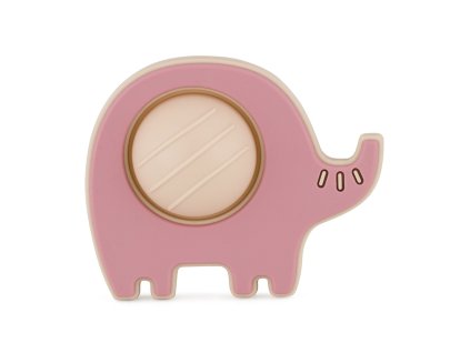 PETITE&MARS Hračka silikónová Elephant Edwin Dusty Rose 6m+