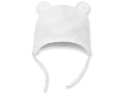 PINOKIO Čiapka s uškami na zaväzovanie Lovely Day uni biela veľ. 62