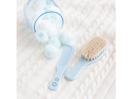 canpol babies detska kefa a hreben s jemnymi prirodnymi stetinami newborn baby modre