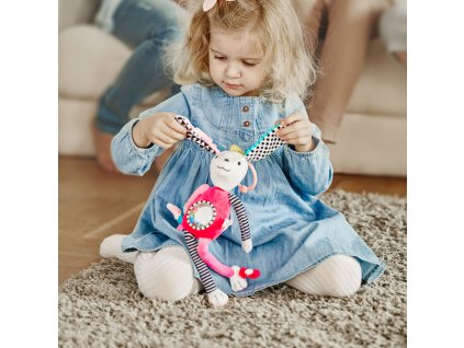 canpol babies plysova hracka s hrkalkou a zrkadielkom dlhe usi