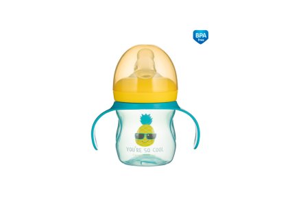 canpol babies treninkovy hrnicek se silikonovym pitkem a uchyty so cool ananas 150 ml