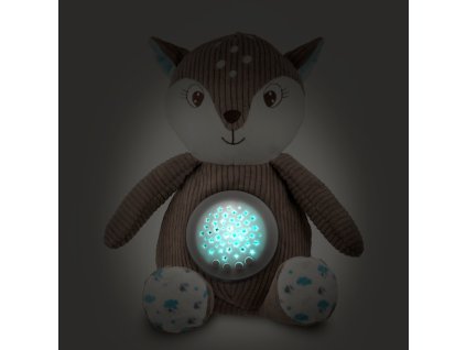 canpol babies plysovy kolousek s melodiemi a projektorem 3v1 hnedy