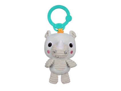 BRIGHT STARTS Hrkálka plyšová na C krúžku Také'n Shake nosorožec 0m+
