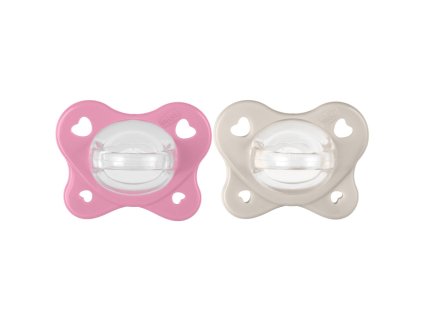 CHICCO Cumlík Physio Dual Soft silikónový dievča 6-16m, 2 ks