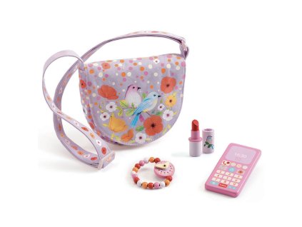 kabelka s doplnkami vtaky fialova djeco DJ06686