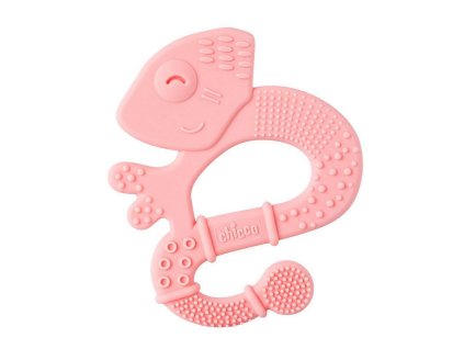 CHICCO Hryzačka silikónová Super Soft Chameleón ružový 2m+