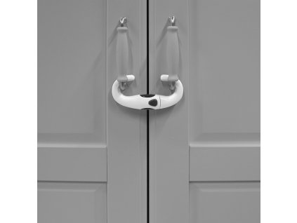 Zámok na úchyty skriniek U, white/grey