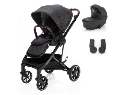 Set kočík Quest+ korba+ adaptéry, Vulcan Black/Black
