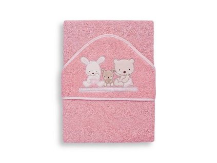 INTERBABY | Osuška froté LOVE - RUŽOVÁ