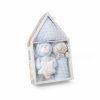 INTERBABY | Deka mäkká guličky + prítulka + medvedík  - MODRÁ