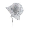 STERNTALER Klobúk letný na zaväzovanie motýliky organická bavlna UV 30+ biela dievča 51 cm 18-24 m