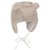 STERNTALER Čiapka zimná kožušina s uškami na zaväzovanie beige uni  veľ. 47 cm- 9-12 m