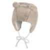 STERNTALER Čiapka zimná kožušina s uškami na zaväzovanie beige uni  veľ. 47 cm- 9-12 m