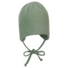 STERNTALER Čiapka na zaväzovanie vlnená podšitá MERINO green uni 37 cm -2-3 m