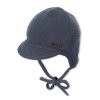 STERNTALER Čiapka so šiltom zaväzovacia s podšívkou blue melange chlapec veľ. 41 cm- 4-5 m