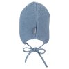 STERNTALER Čiapka pletená GOTS bavlnená podšívka na viazanie blue chlapec veľ. 43 cm- 5-6 m