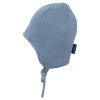STERNTALER Čiapka pletená GOTS bavlnená podšívka na viazanie blue chlapec veľ. 43 cm- 5-6 m