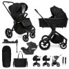 MUUVO SET Kočík 4v1 Quick SE 2 Chromium black set + CYBEX Aton B2 i-Size + základňa