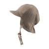 STERNTALER Čiapka mušelínová so šiltom a ochranou krku na zaväzovanie hnedá uni-35 cm-1-2 m