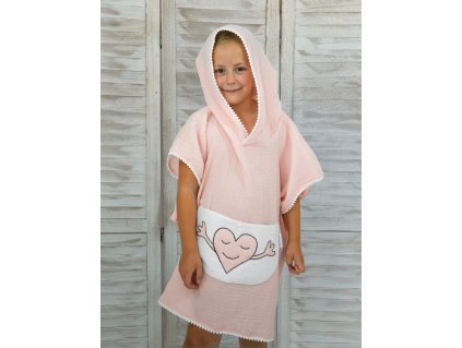 pončo mušelín srdíčko