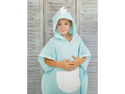 pončo mušelín modré dráček6