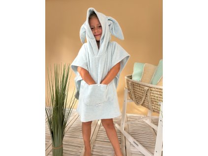 Pončo bambusové froté modré "králíček"