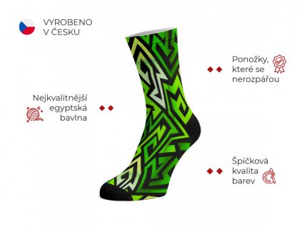 Walkee barevné ponožky - Green abstract