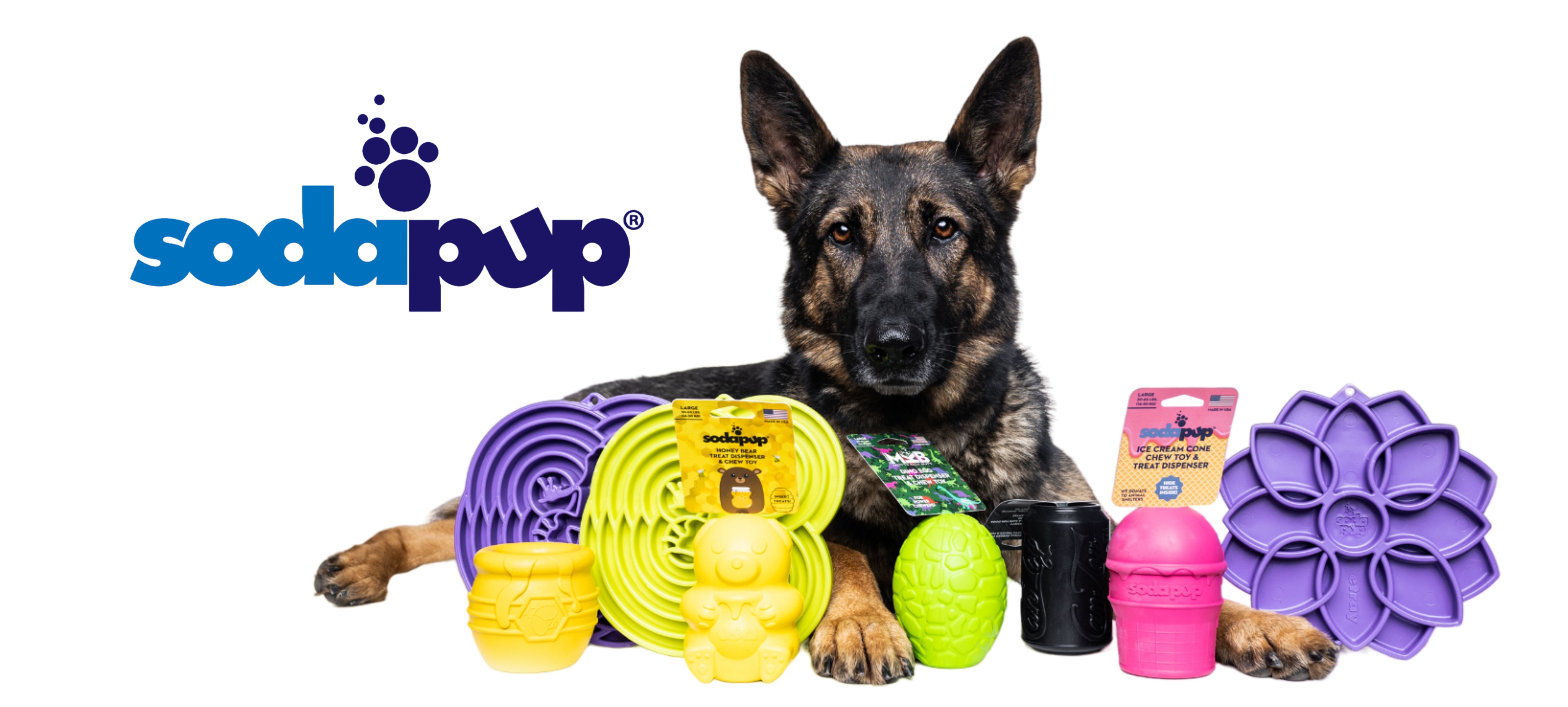 SodaPup, hračky pre psov, plniace pre psy, lízacie podložky pre psa, pre mačky, spomaľovacie misky, senzorické misky, hračky na preťahovanie, kvalitné, zdravotne nezávadné