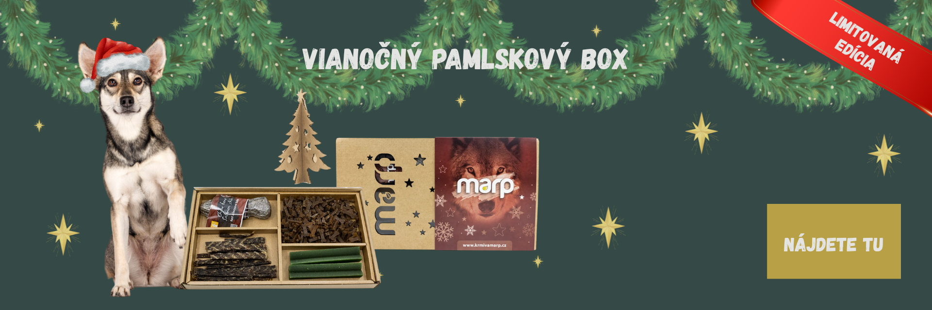 marp, pamlsky pre psa, pamlsky, vianočný box, vianočný pamlskový box, krmivo pre psov