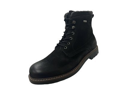 Pánske kožené kotníčky Klondike MH-093H42-TX-BLK