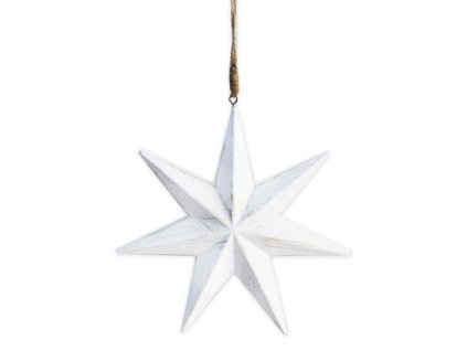 7576736B 6B5E5A5A5A5A5A6263606D6E hvezda zaves drevo 11cm bila patina