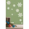 Samolepka vločky, bílá s glitry 25 x 31 cm
