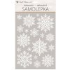 Samolepka vločky, bílá s glitry 30 x 50 cm