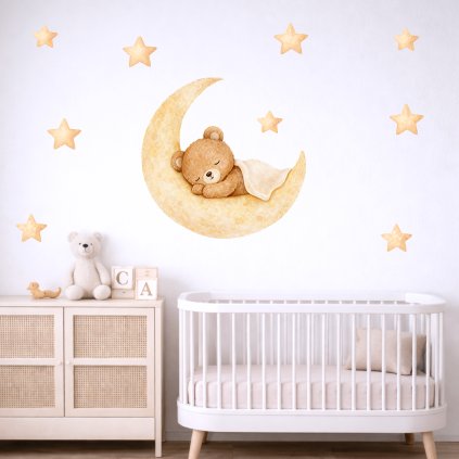 samolepky medvidek spici na mesicku2