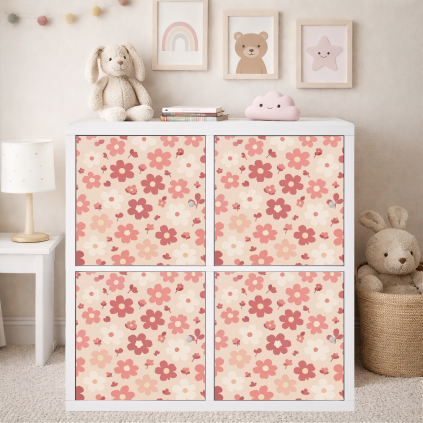 Kytičky - samolepky na skříňky IKEA KALLAX