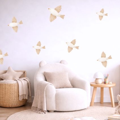 samolepky boho ptacci hneda4