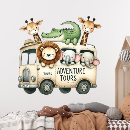 samolepky zviratka v safari busu1