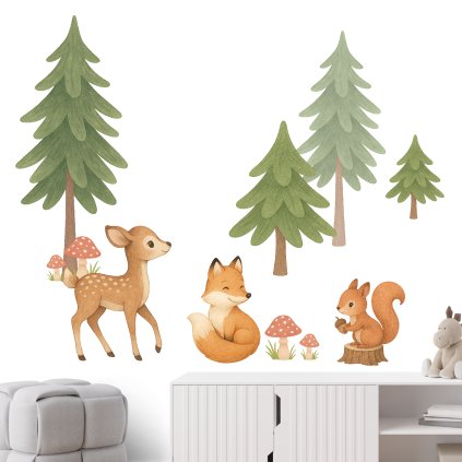 samolepky roztomila lesni zviratka2