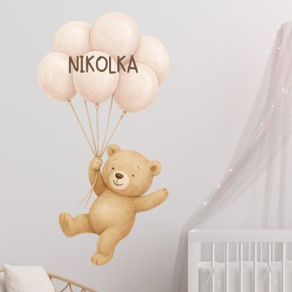 samolepky medvidek s balonky a se jmenem5