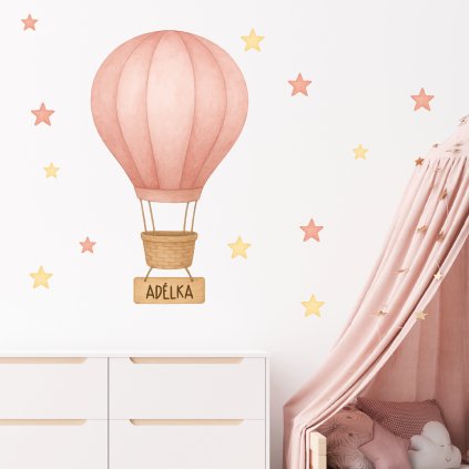 samolepky ruzovy balon se jmenem2